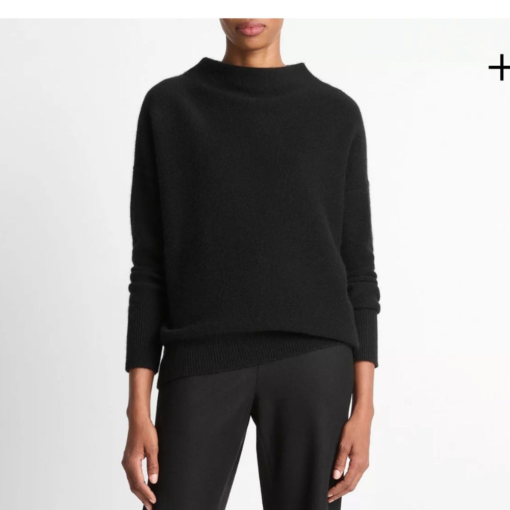 Vince Boiled Cashmere Funnel Neck Sweater